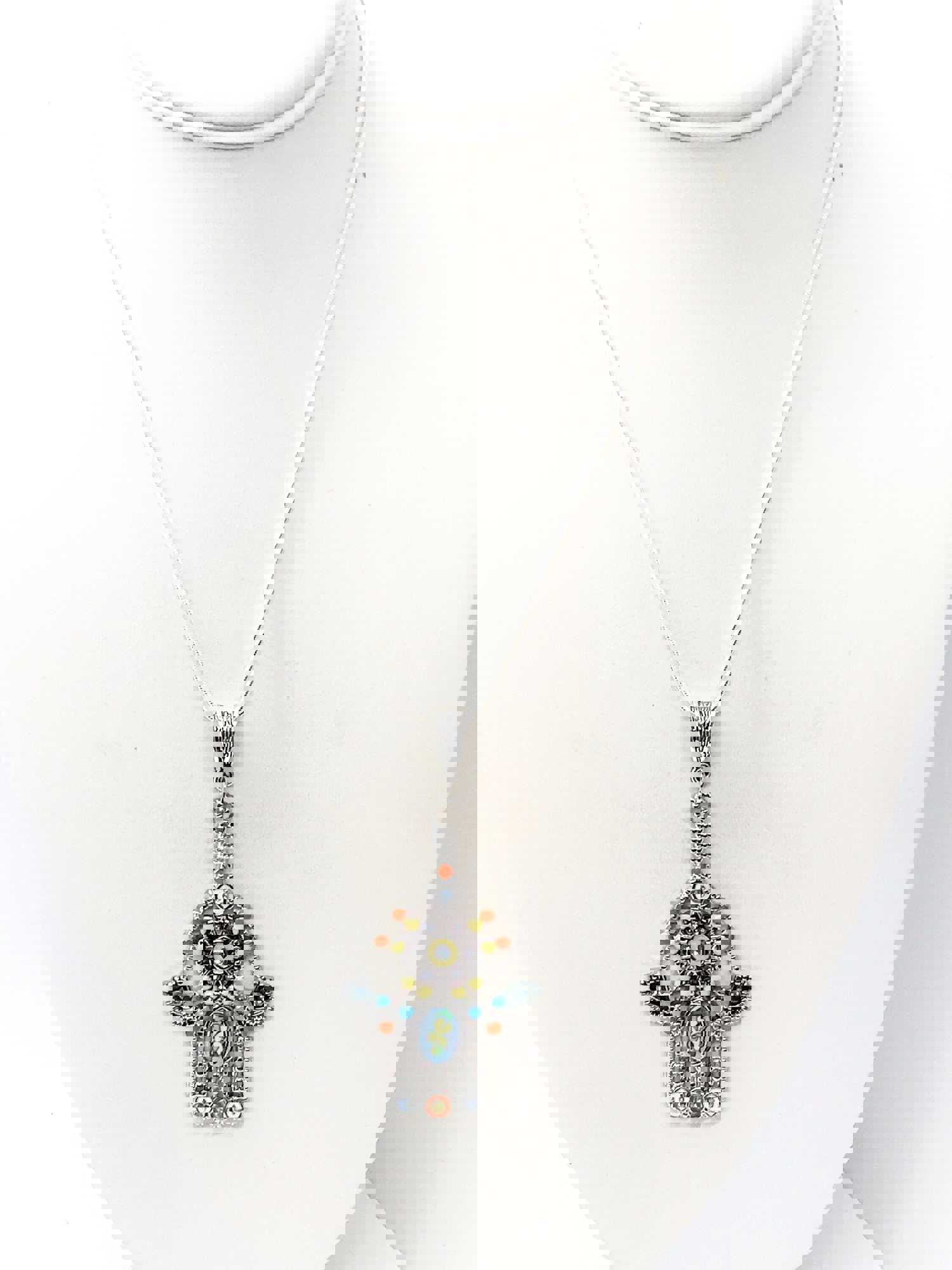 Stylish Silver-Tone Hamsa Pendant Necklace for Protection and Good Luck
