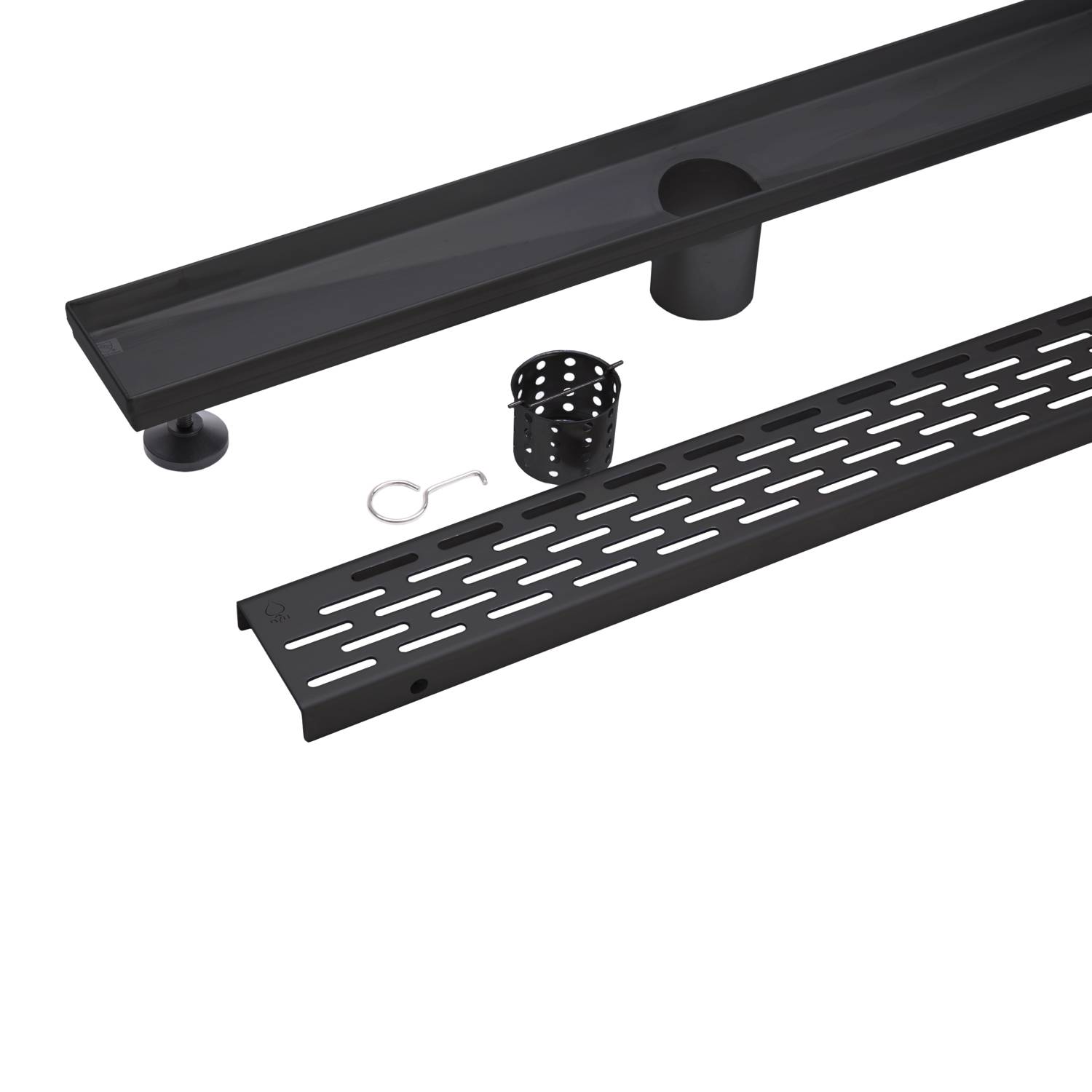 BAI 0525 Stainless Steel 24-inch Linear Shower Drain in Matte Black