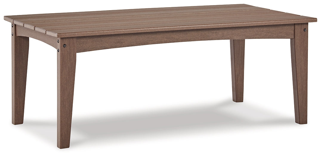 Emmeline Outdoor Coffee Table with Weather-Resistant HDPE Material