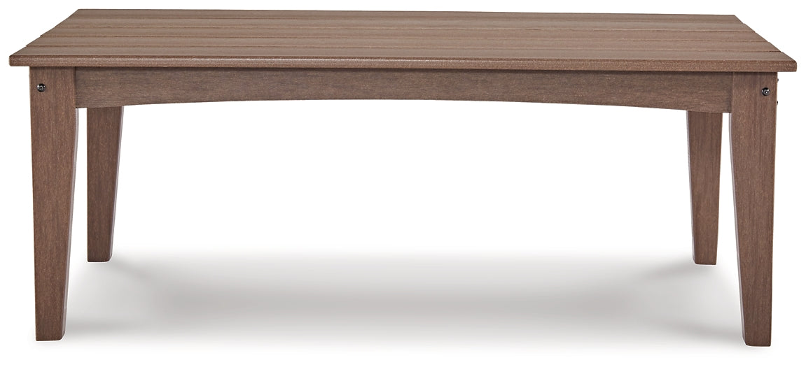 Emmeline Outdoor Coffee Table with Weather-Resistant HDPE Material