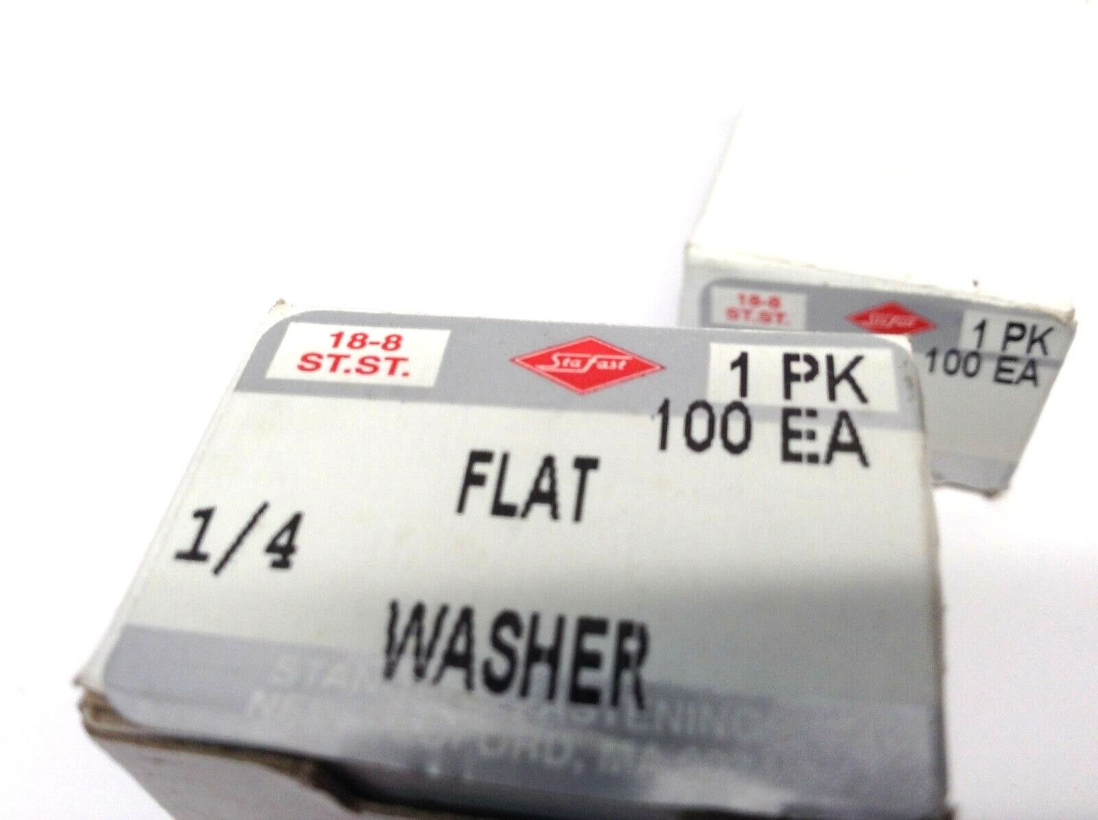 STA-FAST 1/4 Inch 18-8 Stainless Steel Flat Washers, Box of 100
