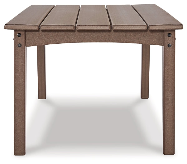 Emmeline Outdoor Coffee Table with Weather-Resistant HDPE Material