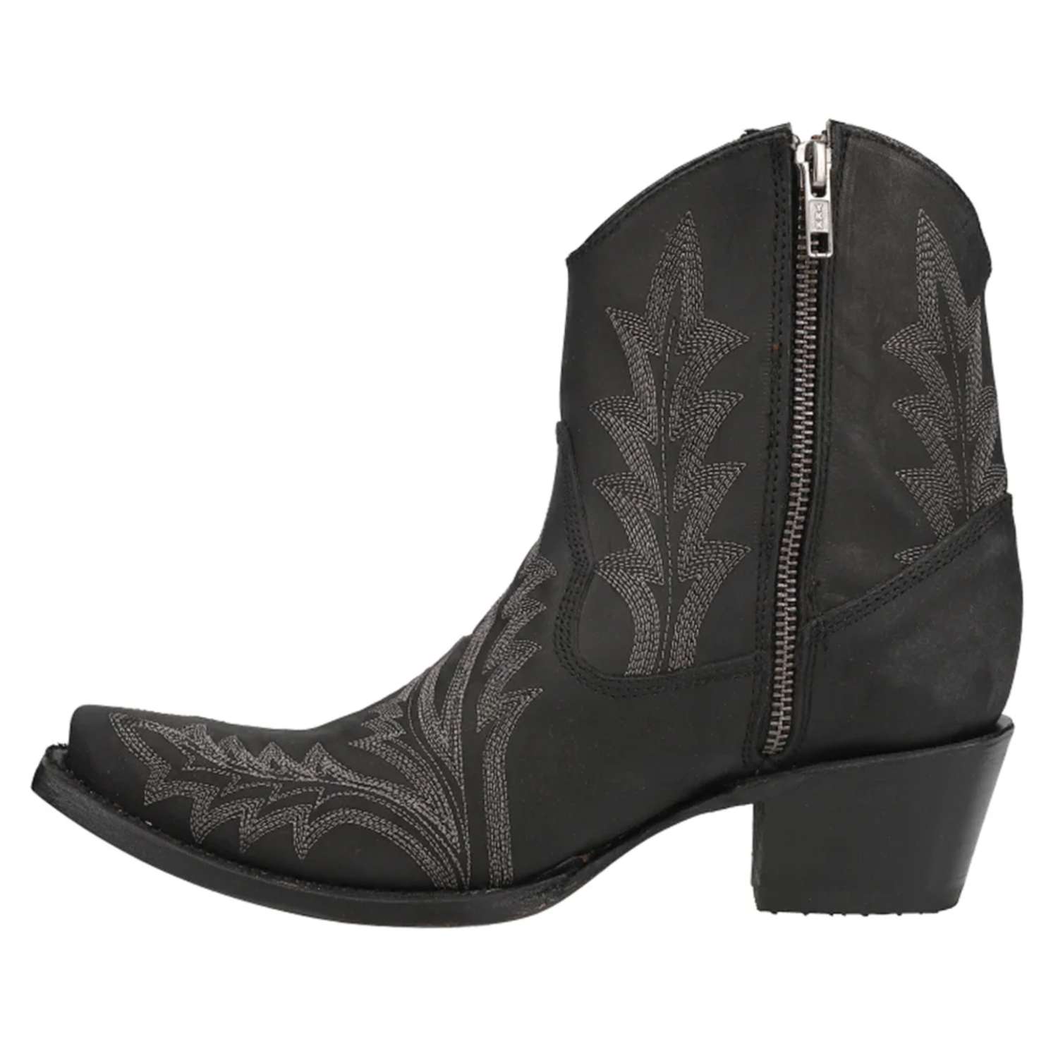 Corral Women's Black Embroidered Snip Toe Cowboy Ankle Boots - L5701