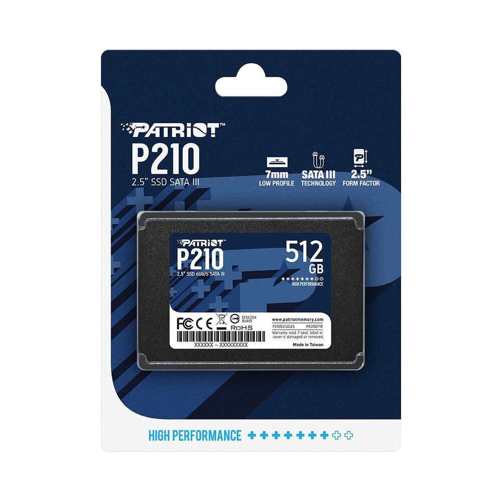 Patriot P210 512GB SSD - High-Speed SATA III Internal Storage Drive