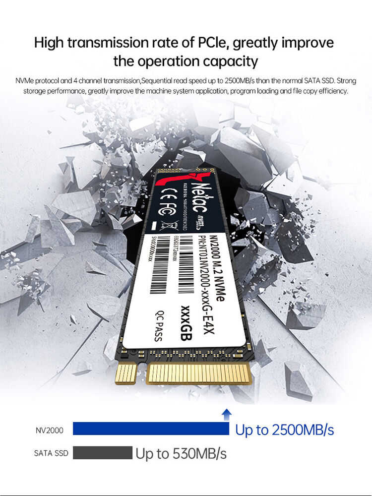 Netac 1TB M.2 2280 PCIe 3.0 x4 NVMe Internal SSD - High-Speed Storage