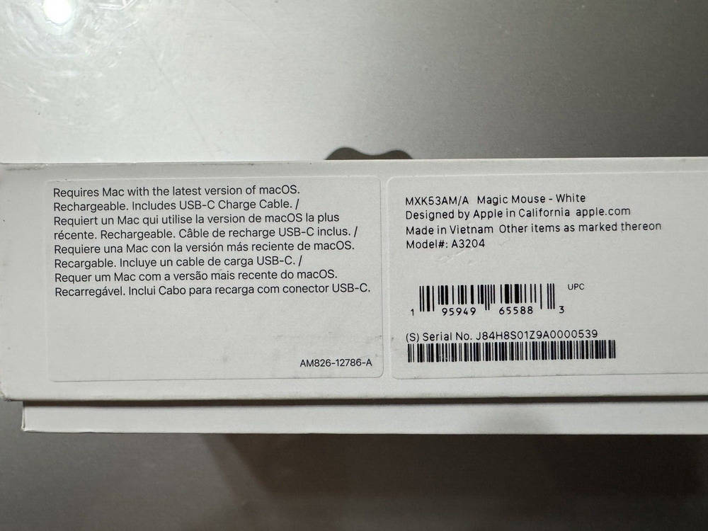 Apple Magic Mouse 2024 Model - Multi-Touch Surface with USB-C, White