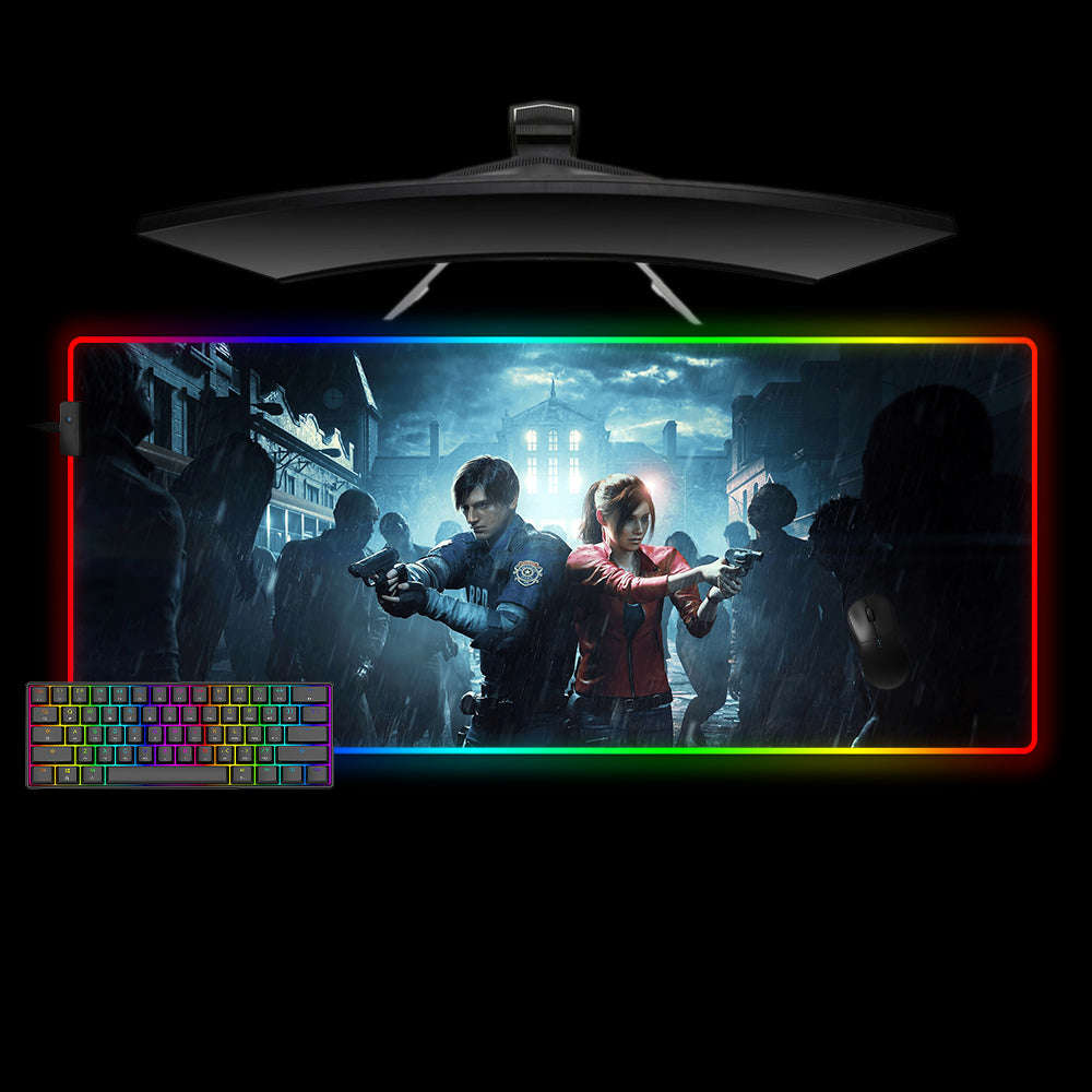 Leon & Claire Design RGB Gaming Mouse Pad with LED Strip for Enhanced Gaming Experience