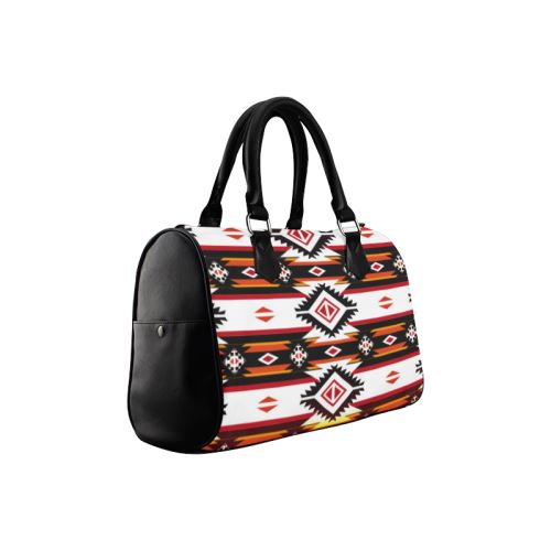 Adobe Fire Boston Handbag - Stylish Canvas & PU Leather Tote for Women