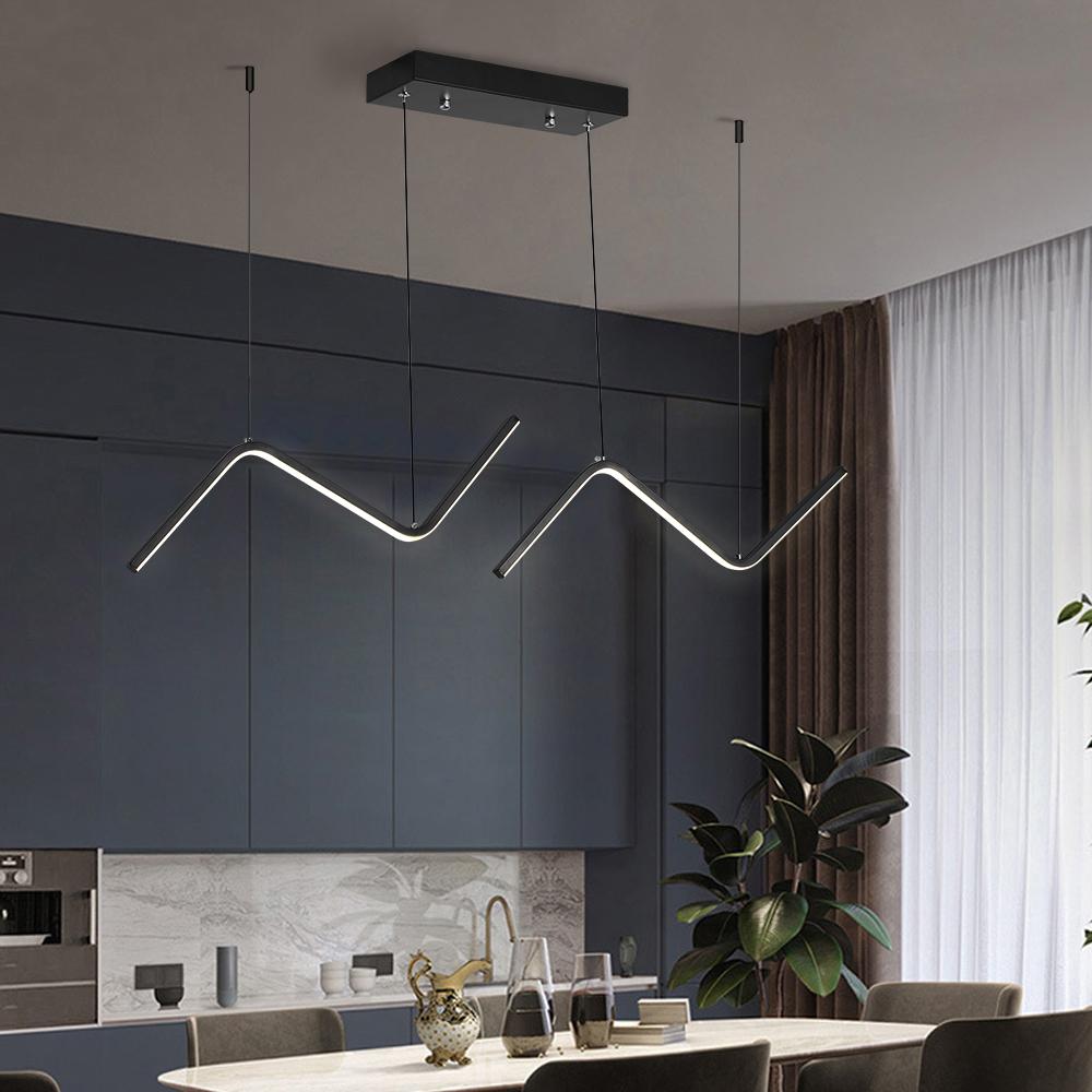 Gold LED Island Light Fixture 2-Light Geometric Kitchen Pendant Light