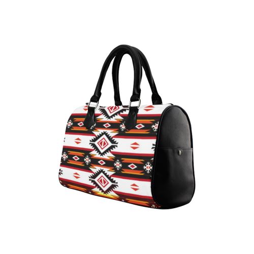 Adobe Fire Boston Handbag - Stylish Canvas & PU Leather Tote for Women