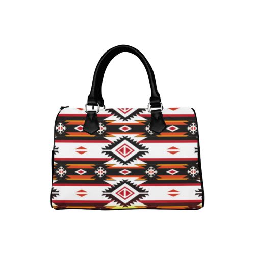 Adobe Fire Boston Handbag - Stylish Canvas & PU Leather Tote for Women