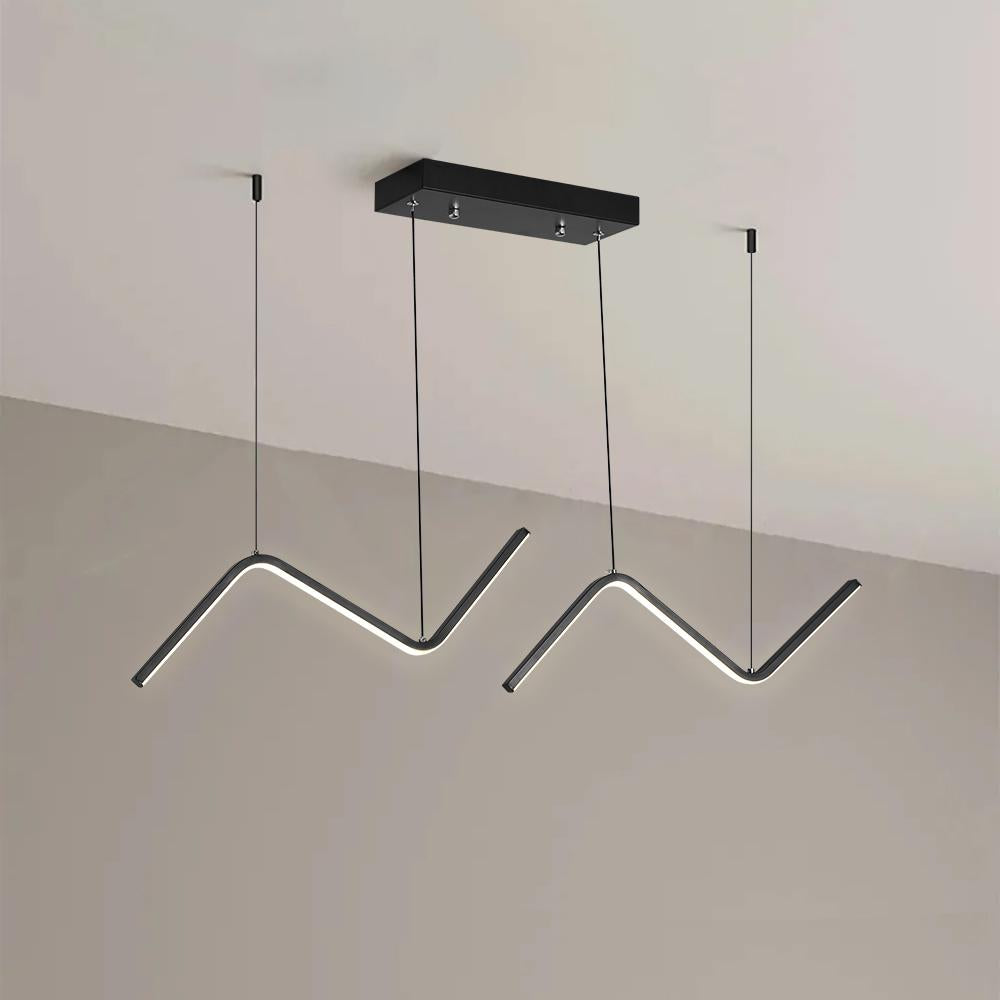 Gold LED Island Light Fixture 2-Light Geometric Kitchen Pendant Light