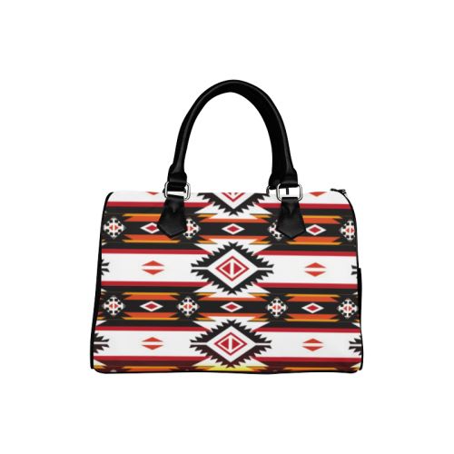 Adobe Fire Boston Handbag - Stylish Canvas & PU Leather Tote for Women