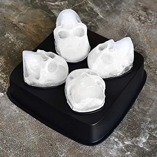 3D Large Skull Ice Cube Mold Tray - Stackable Silicone Ice Maker for Whiskey & Cocktails
