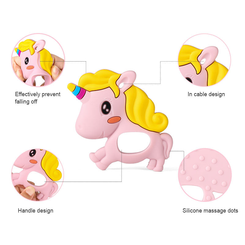 Custom Baby Silicone Teething Toy Unicorn - Safe & Chewable