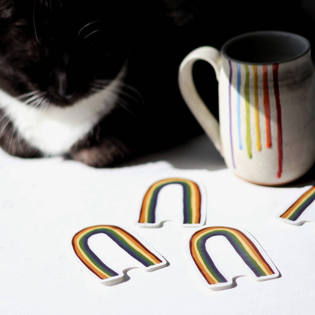Rainbow Sticker - Waterproof Vinyl Decal for Laptops & Bottles