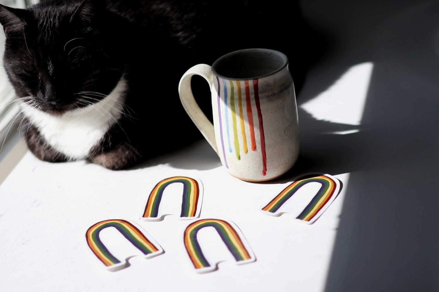 Rainbow Sticker - Waterproof Vinyl Decal for Laptops & Bottles