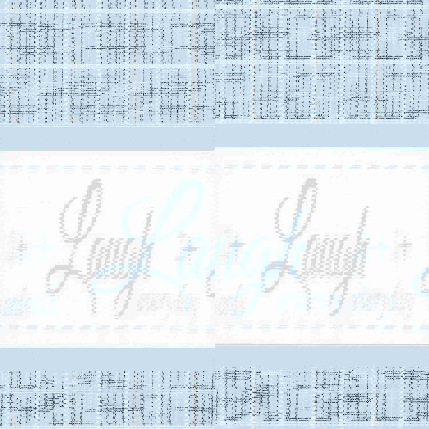 Live Laugh Love 3-Piece Kitchen Curtain Set, Light Blue, Tiers 58x36, Swag 58x14 Inches