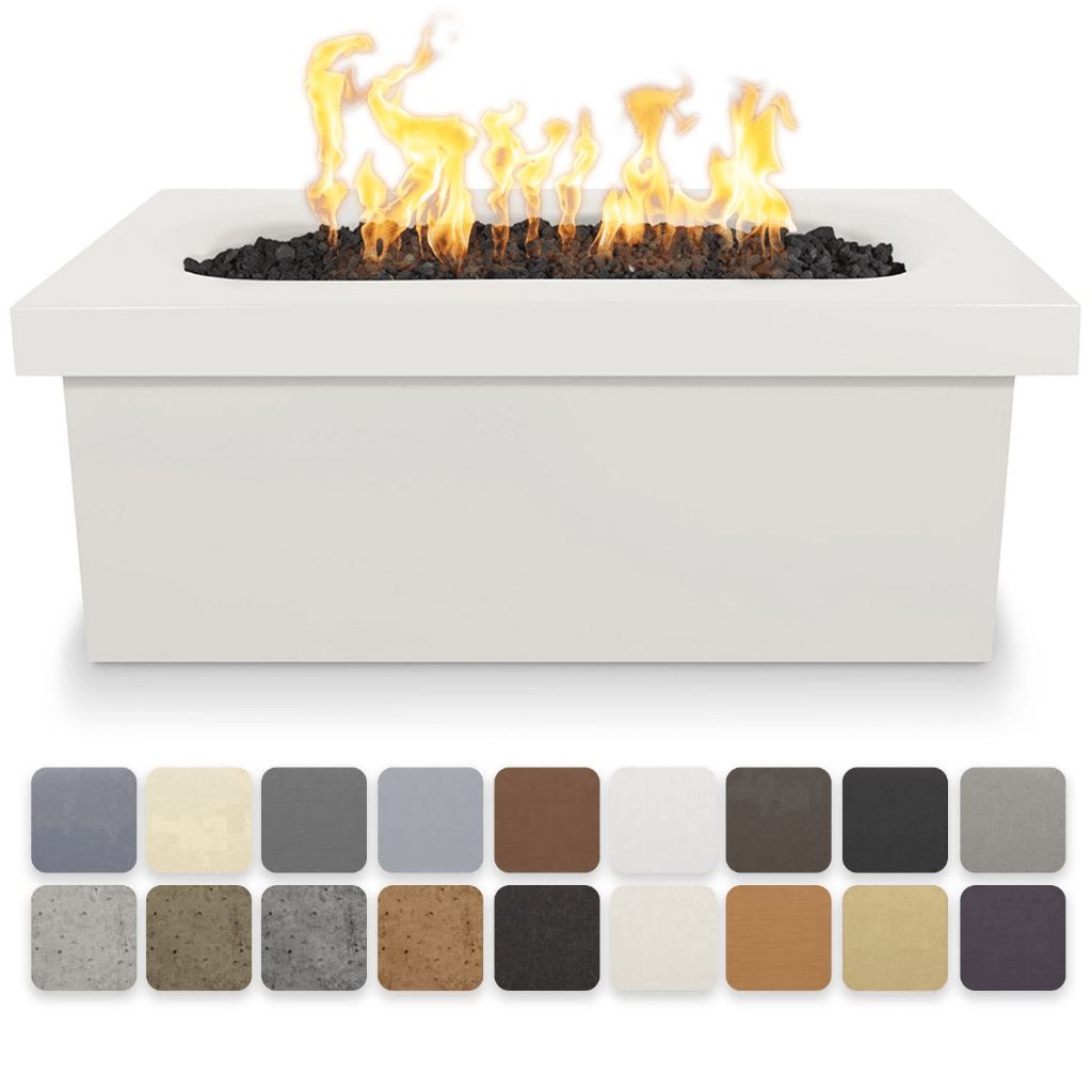 The Outdoor Plus - Linear Ramona GFRC Concrete Rectangle Natural Gas Fire Pit Table 60