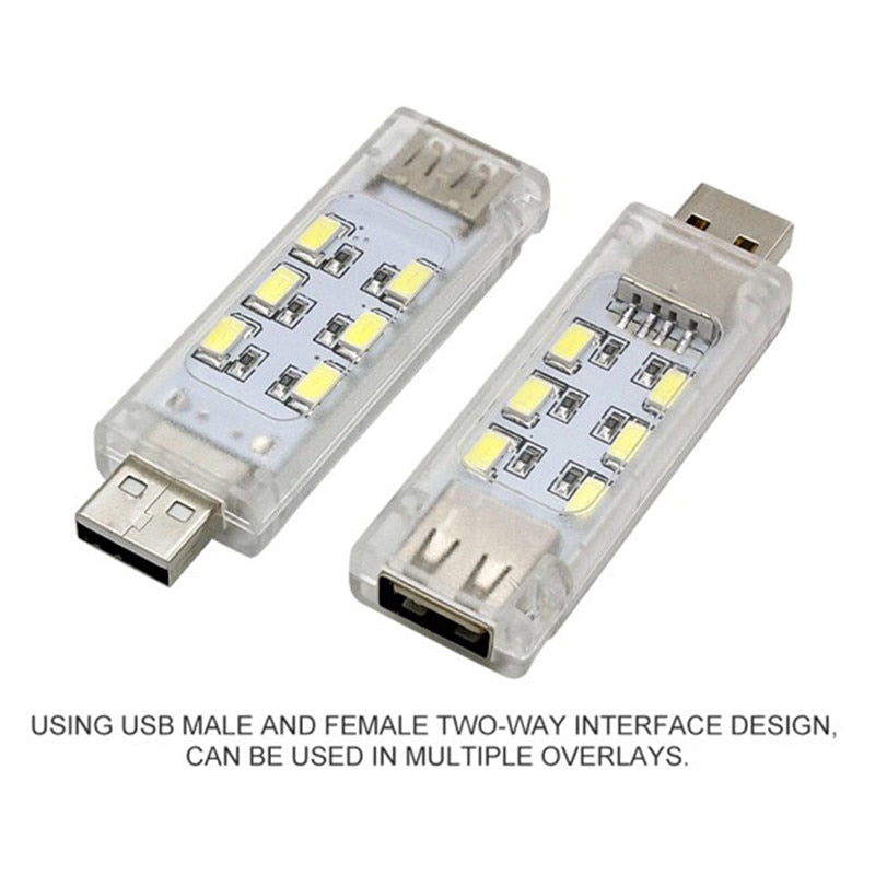 Mini USB LED Night Light - 12LEDs 5V Portable Reading Lamp for Laptop, Power Bank, and Computer