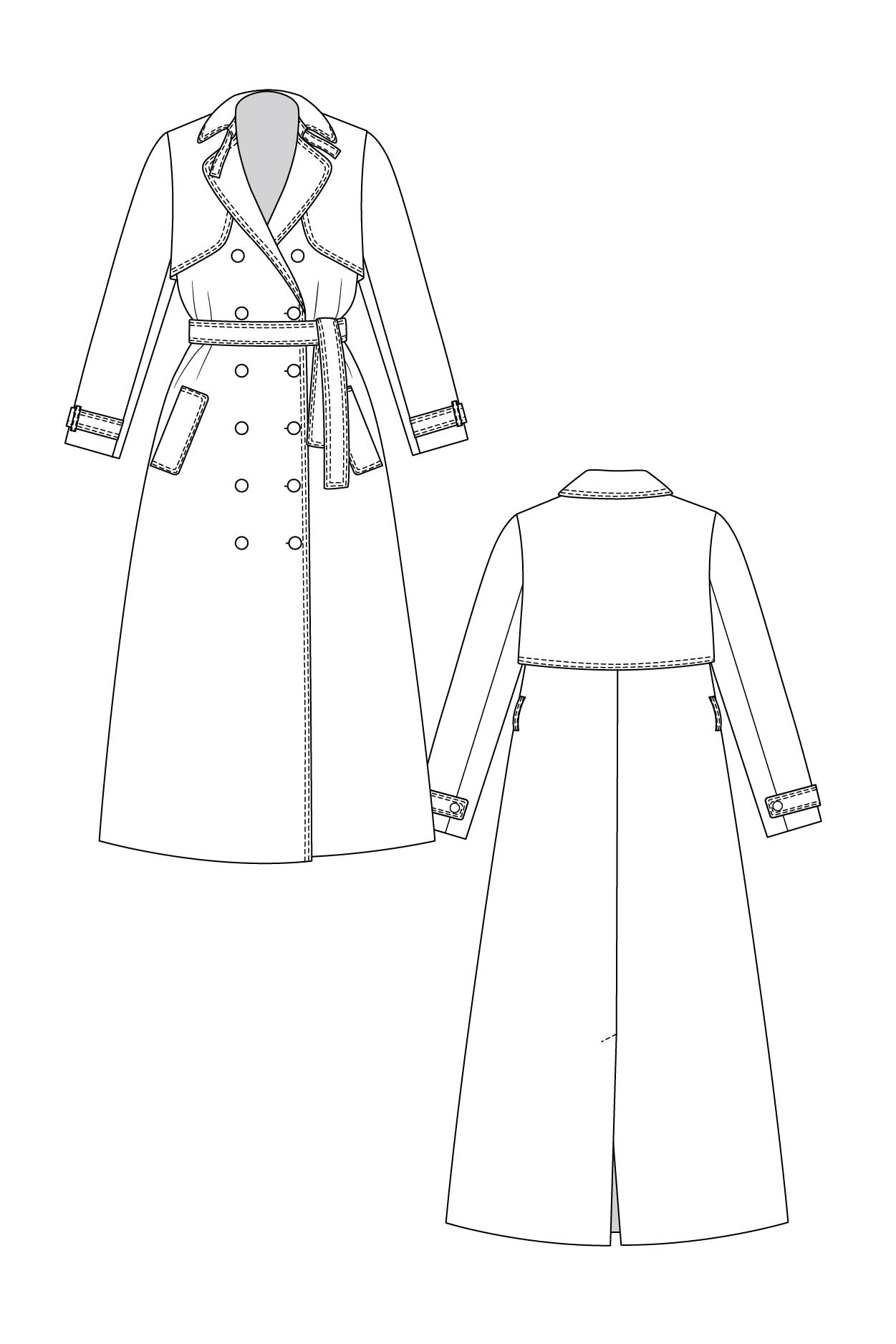 Named Clothing, Isla Trench Coat, Digital PDF Pattern