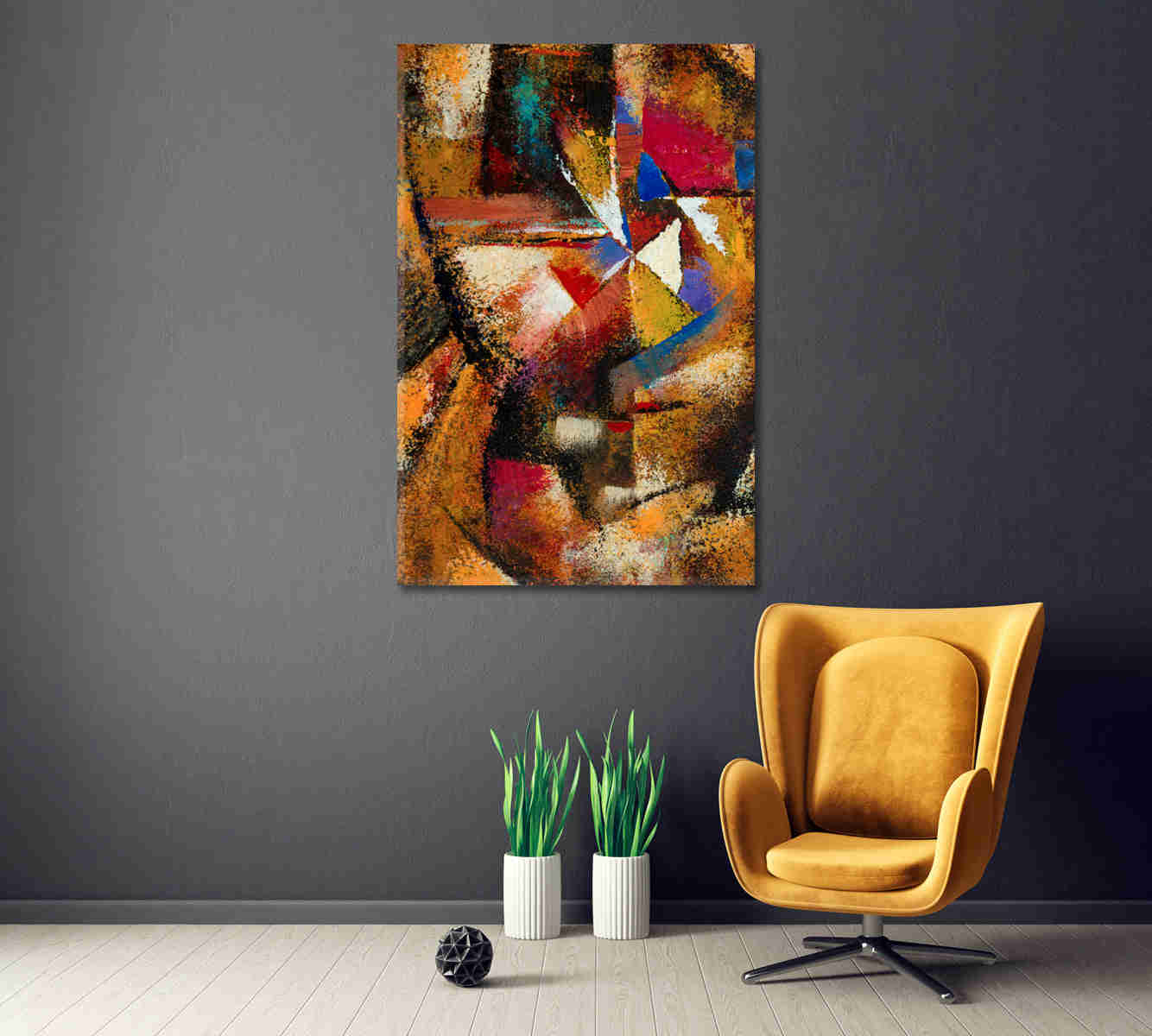 Abstract Brushstrokes Contemporary Art Canvas Print