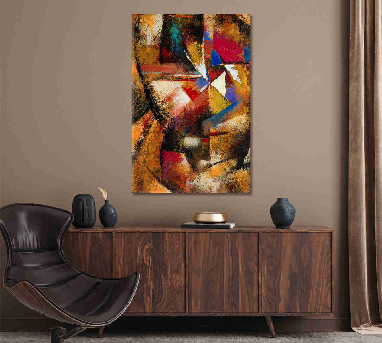 Abstract Brushstrokes Contemporary Art Canvas Print