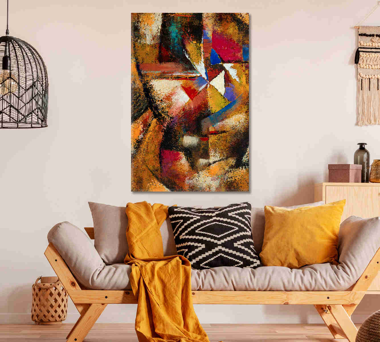 Abstract Brushstrokes Contemporary Art Canvas Print