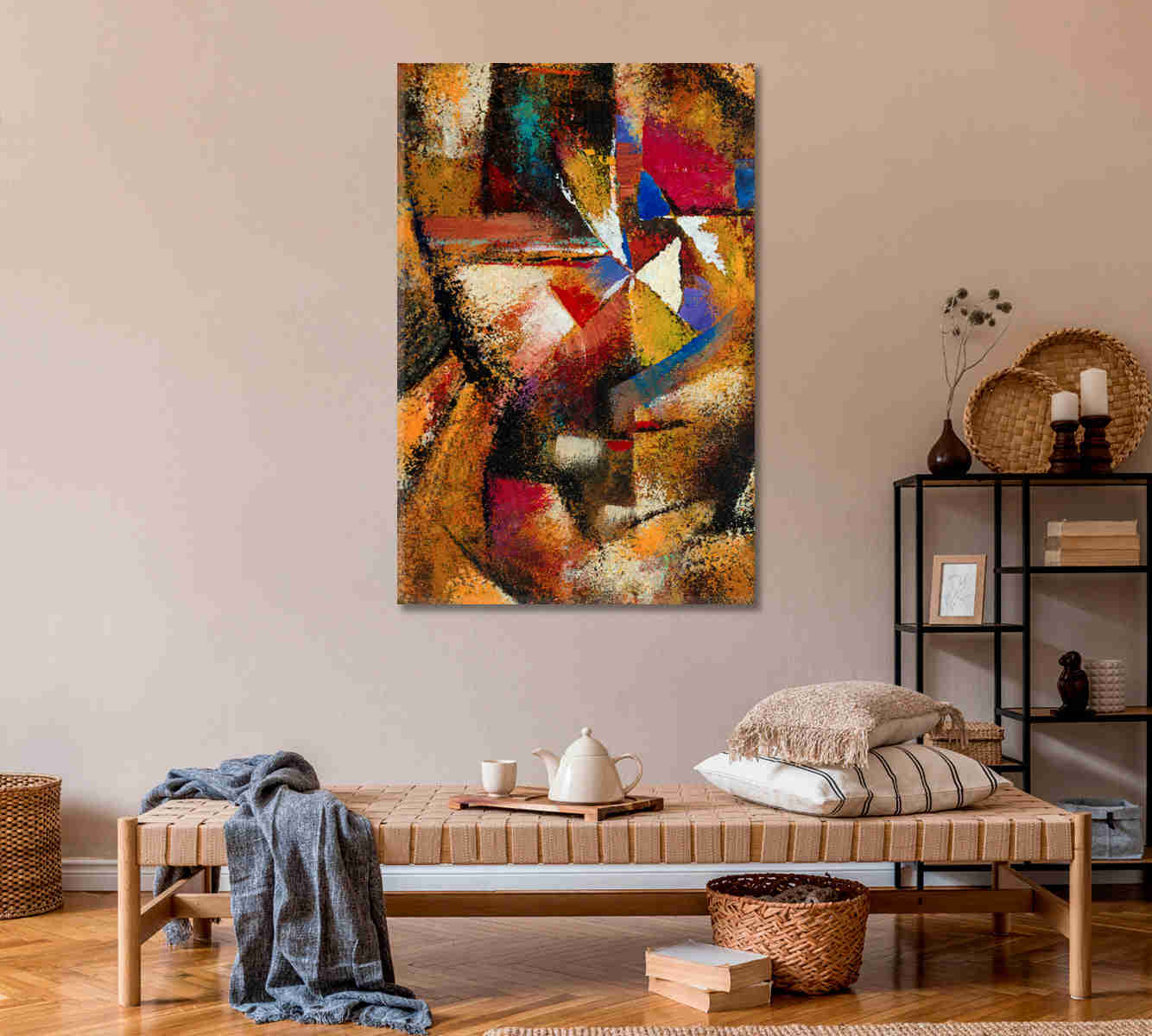 Abstract Brushstrokes Contemporary Art Canvas Print