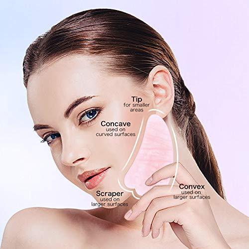 Rose Quartz Jade Roller & Gua Sha Set - Anti-Aging Facial Massage Tool for Slimming & Skin Care