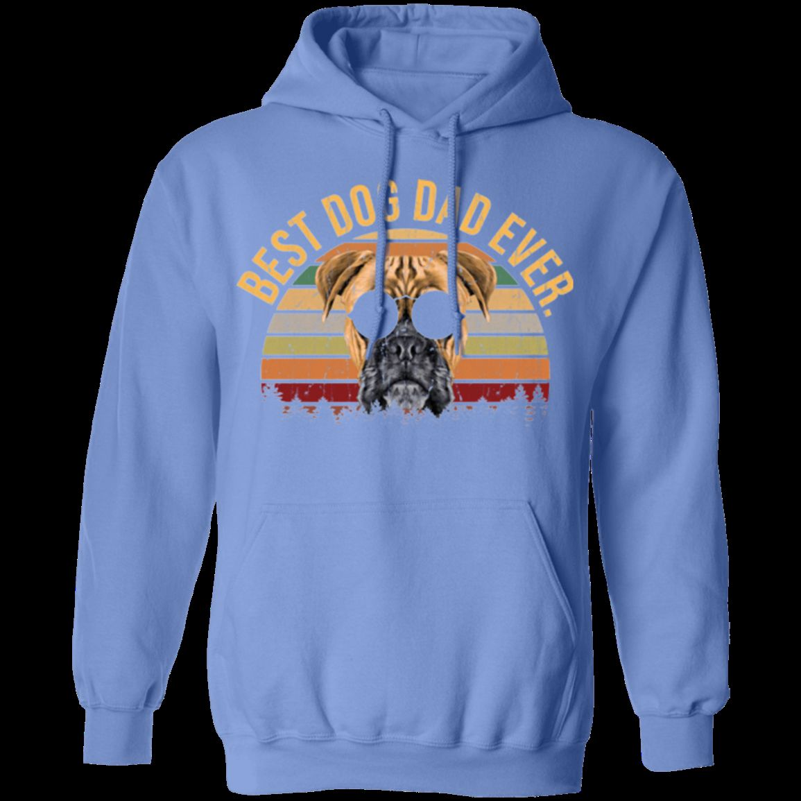 BEST DOG DAD EVER Pullover Hoodie - 8 oz Unisex Hoodie with Digital Print
