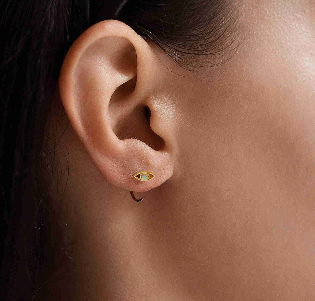 Simple Mini Slip On Huggie Cuff Earrings - Solid 14K Yellow Gold with Pearl - Buy 3 Get 1 Free