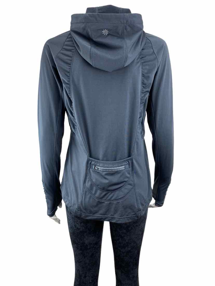 Athleta Women's Half Mile Ruched Zip Hoodie Jacket - Dark Grey, Size M