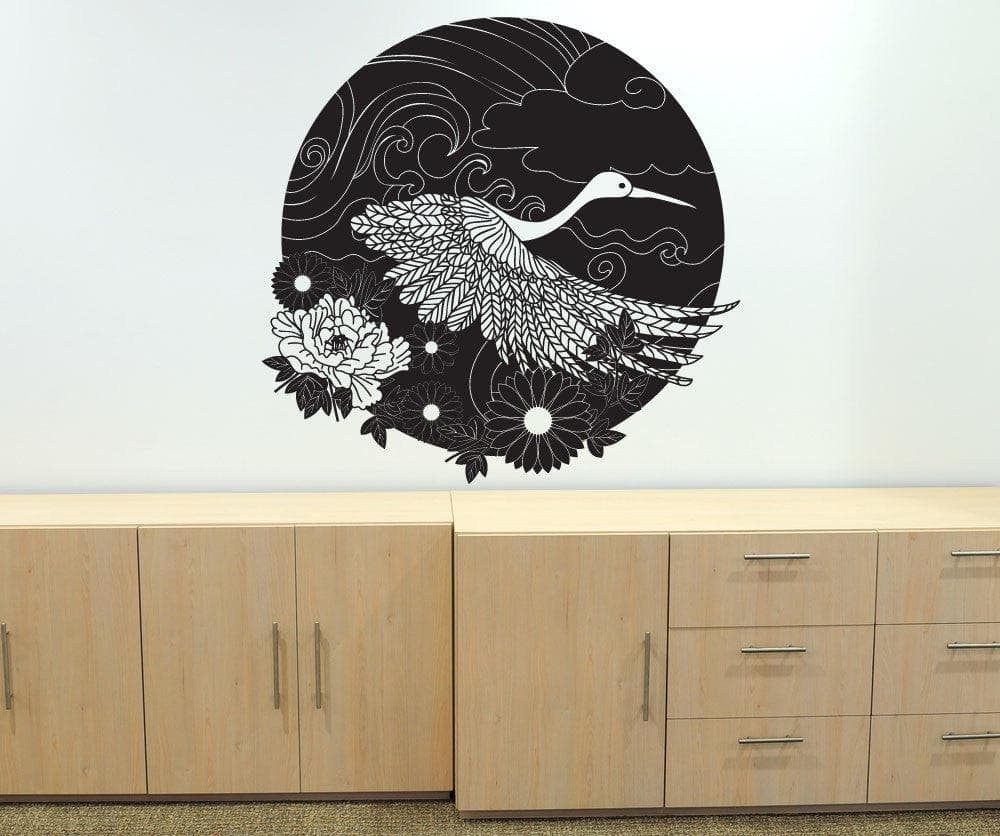 Vinyl Wall Decal Sticker Flying Bird Floral Design #OS_DC678