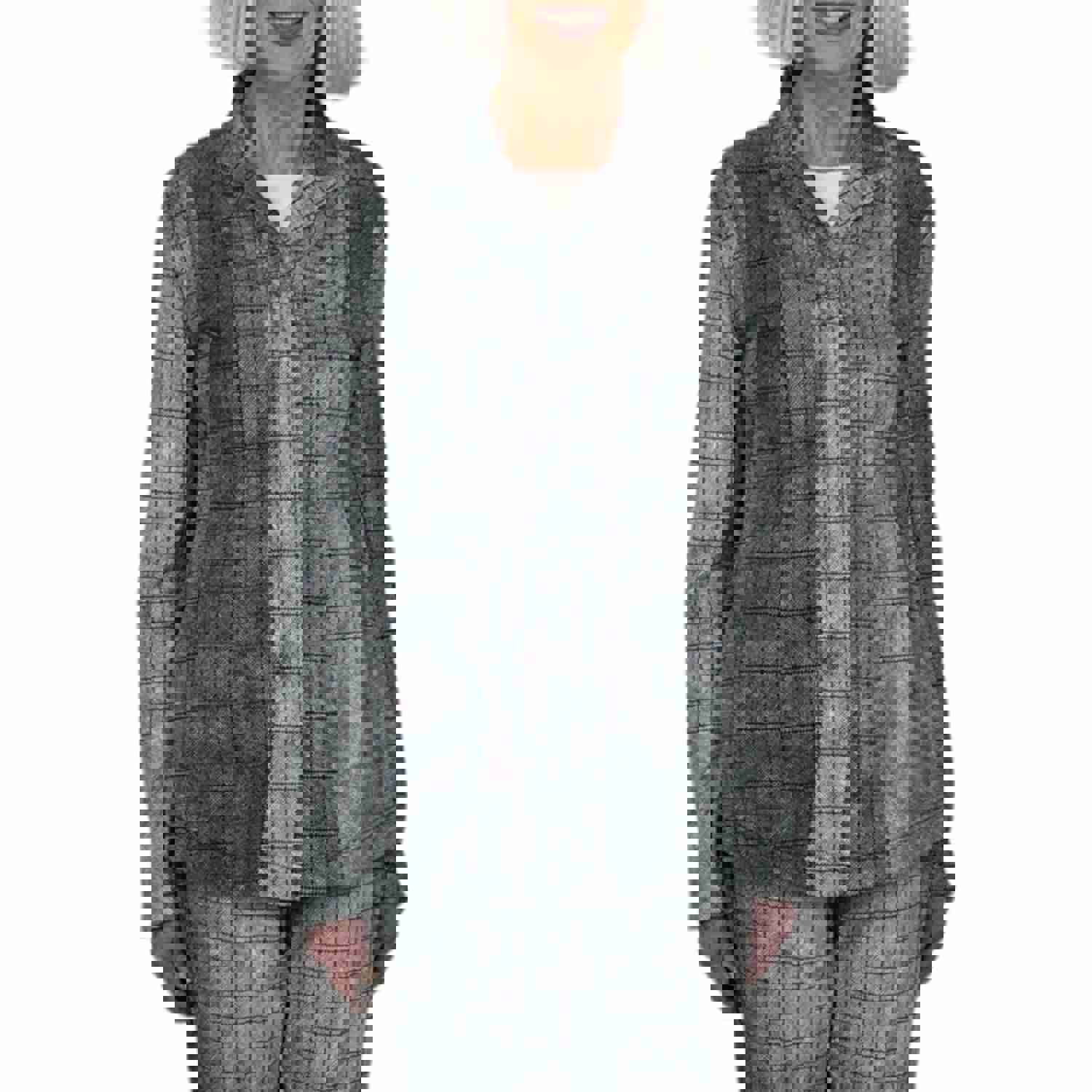 Printed Shaped Jacket with Notch Collar