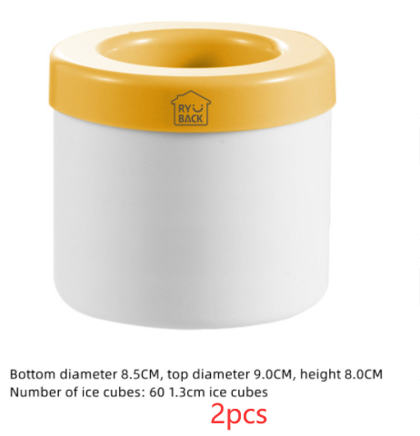 Portable 2 In 1 Ice Bucket Mold With Lid - Space Saving Cube Maker for Kitchen, Party & Barware