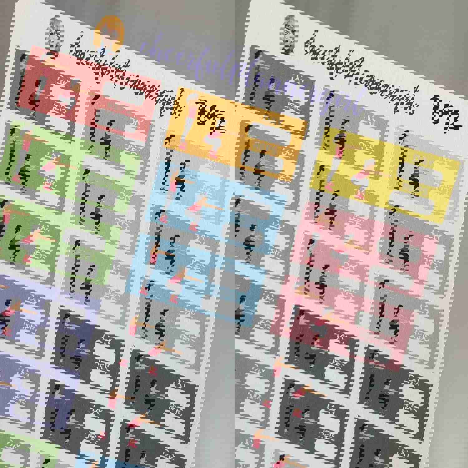 Mini Fitness Squats Exercise Tracker Planner Stickers