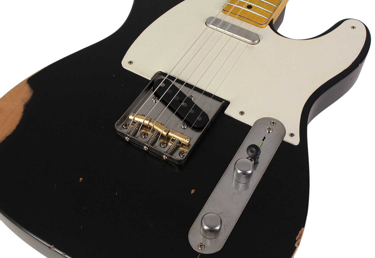 Nash T-57 Guitar, Black, Medium Aging - Vintage Styled Tele with Modern Features