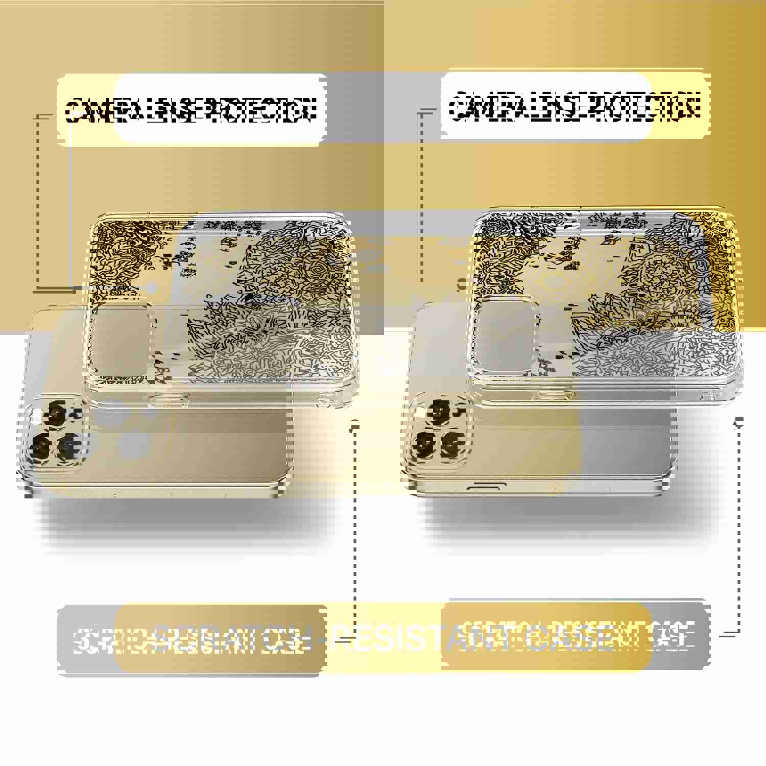 High-Quality TPU Clear Case with Wind Flower Design for iPhone & Samsung Phones