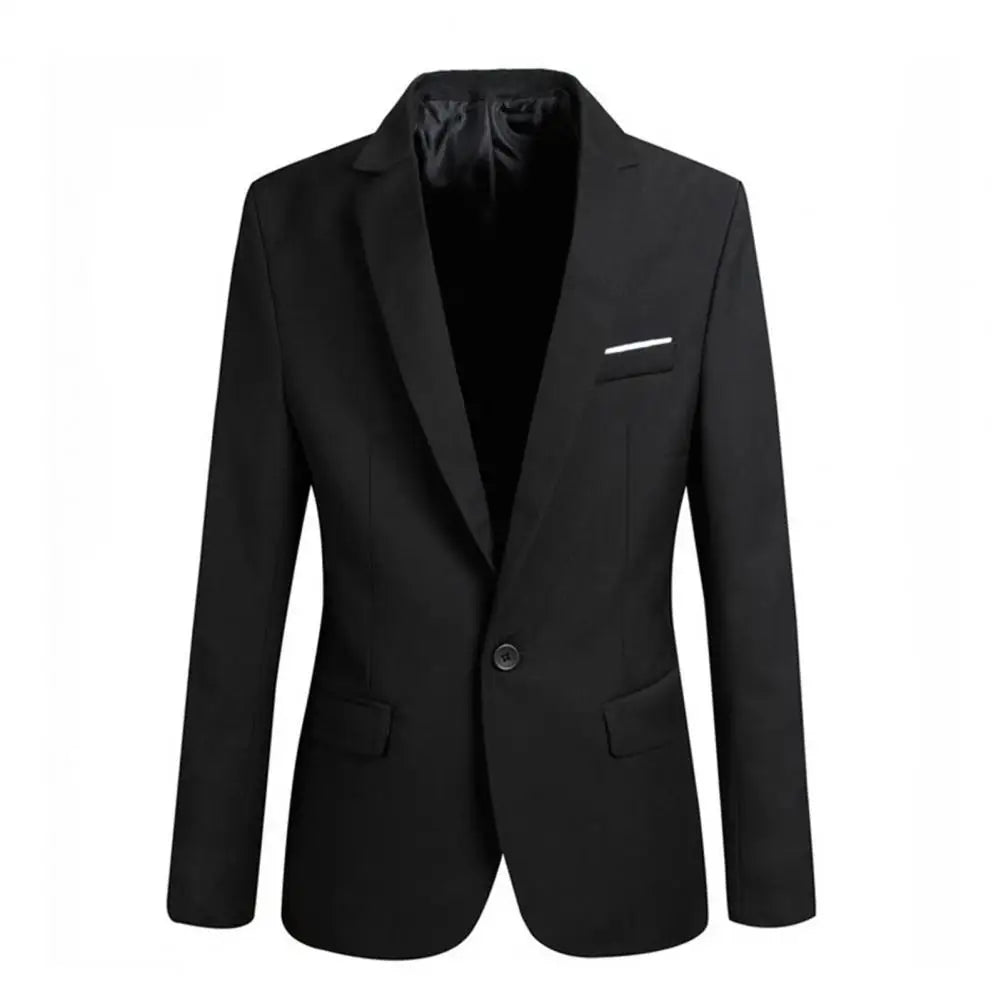 Men's Pure Color Coat Jacket Casual Formal Blazer
