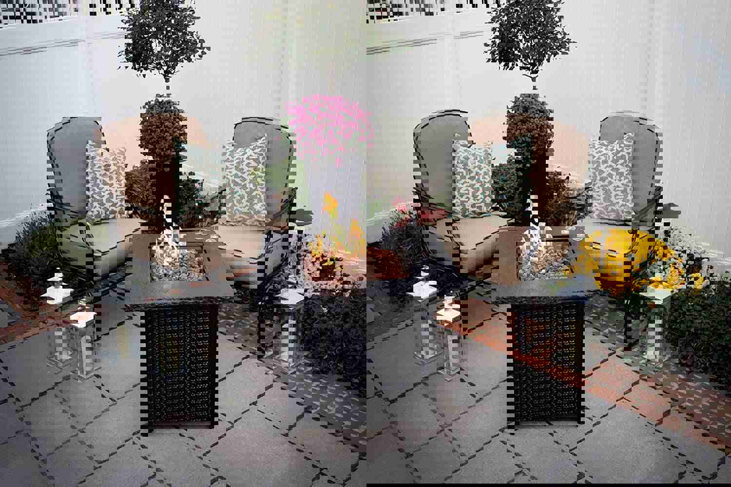 Endless Summer 30 In. Outdoor Propane Gas Lava Rock Top Fire Pit