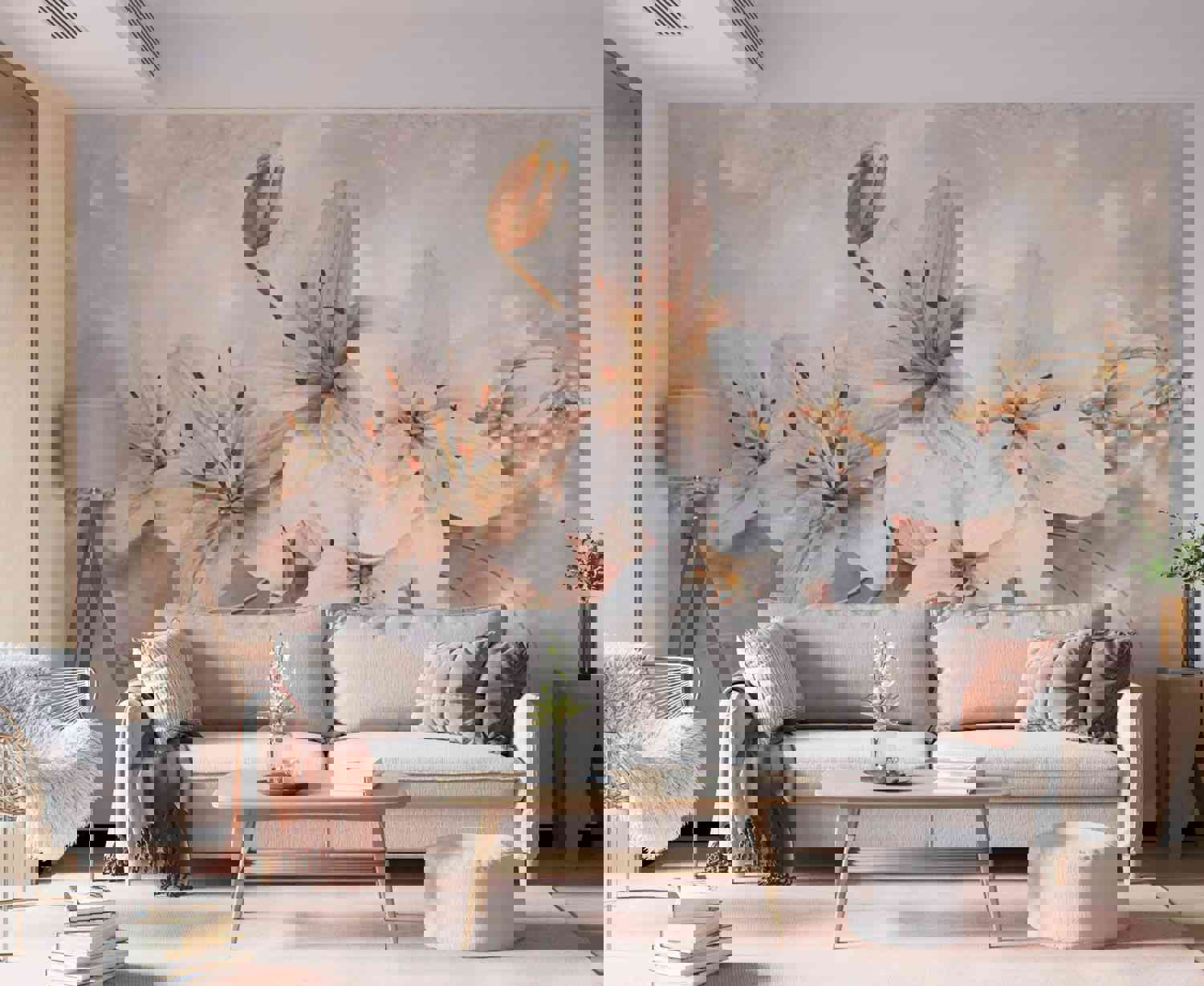 Peel & Stick Floral Wall Mural - Nymphs Bouquet - Removable Wall Decals