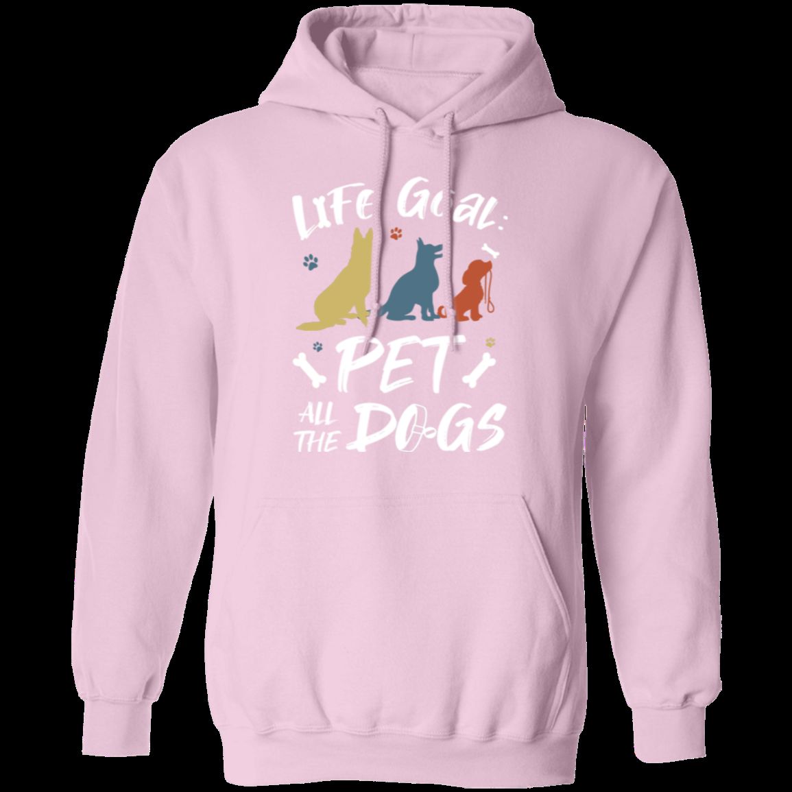 PET ALL THE DOGS LADIES Pullover Hoodie 8 oz
