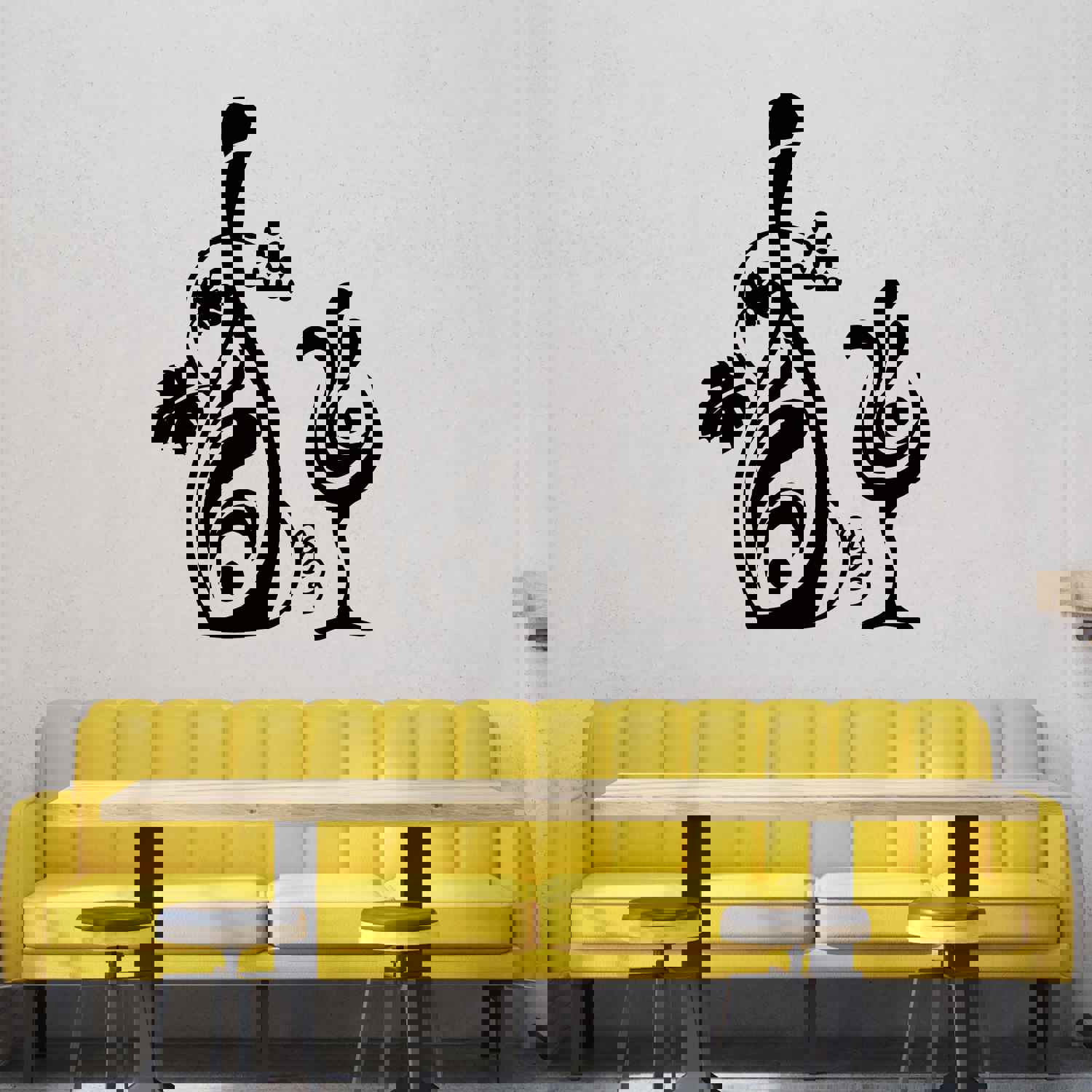Vinyl Wall Decal Wine Glass Bottle Vintage Art Creative Design Stickers Mural (g9057)