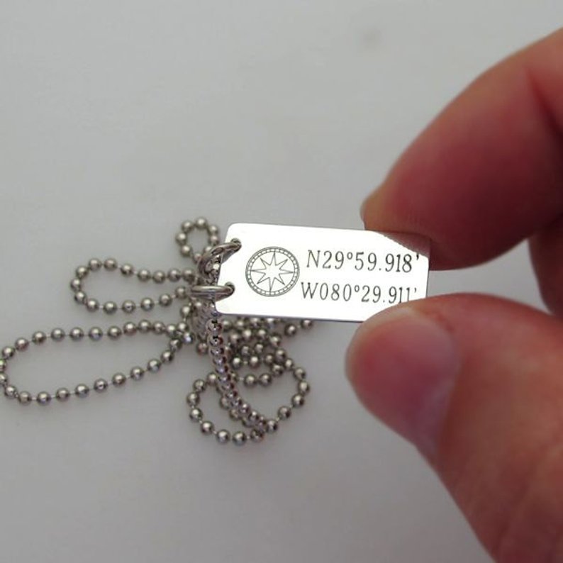 Personalized Sterling Silver Name Necklace for Men - Custom Engraved Gift