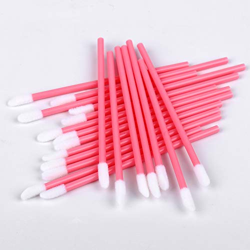 400PCS Disposable Lip Brushes - Pink Lip Gloss Applicator Wands for Makeup
