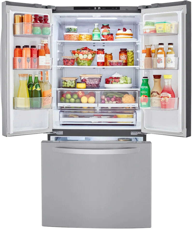 LG - 33 in. W 25 cu. ft. French Door Refrigerator with Ice Maker in PrintProof Stainless Steel