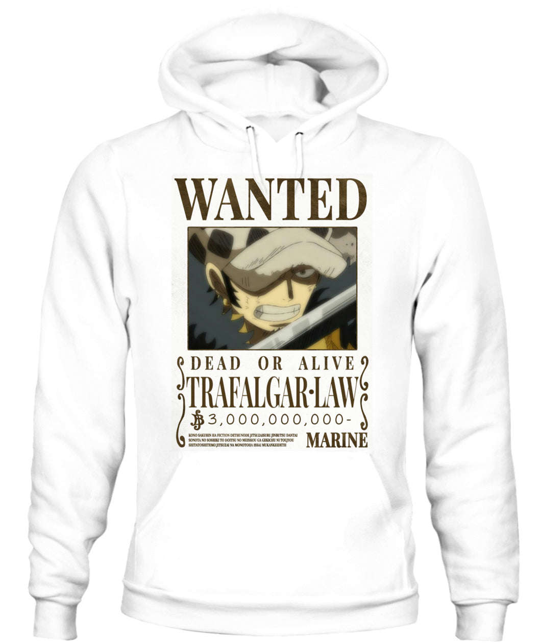 Trafalgar Law Wanted Custom Graphic Apparel - Unisex Cotton T-Shirt