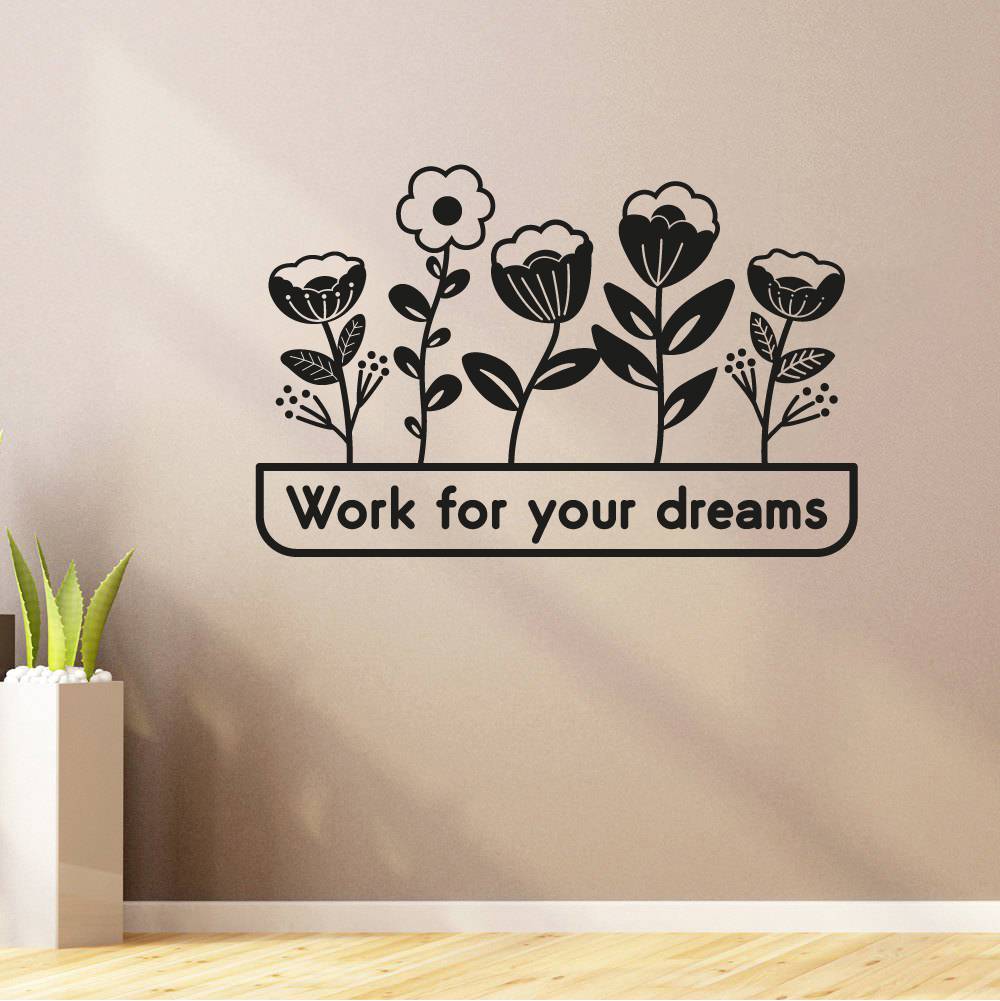 Flowers Floral Vinyl Wall Sticker - Spring Silhouette Decal for Home Decor
