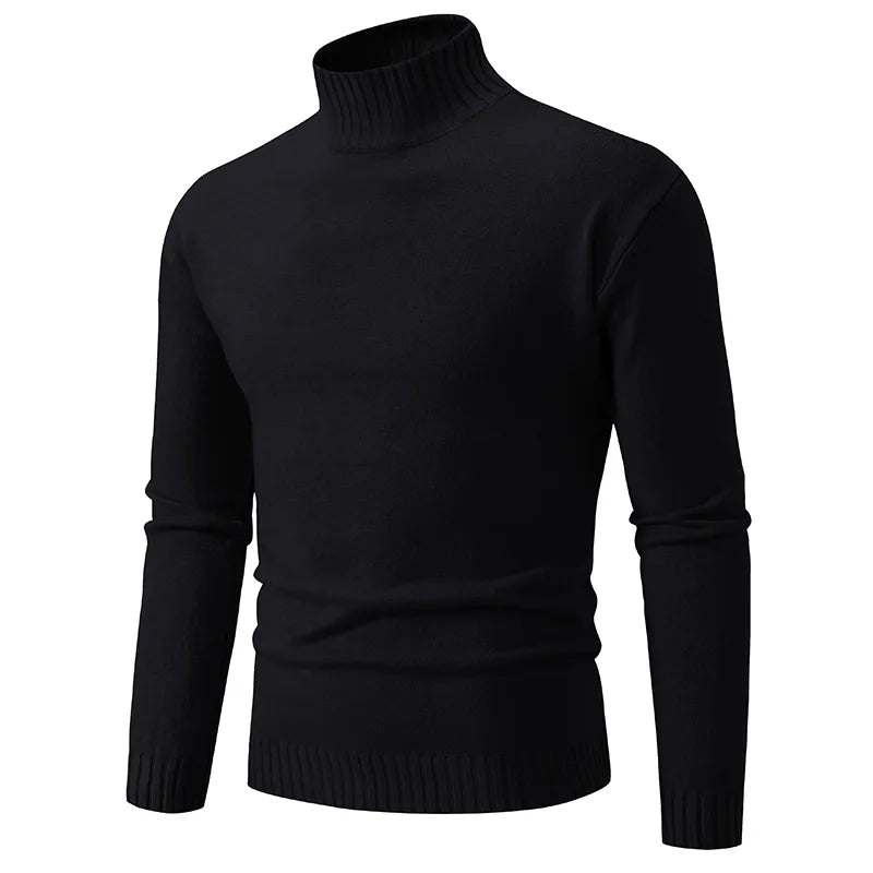 Nukty Autumn Winter Men's Mock Neck Pullover Sweater - Slim Fit Casual Knit